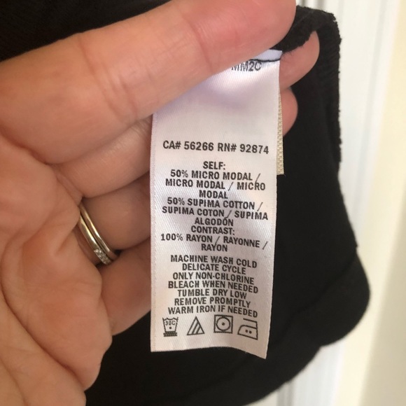 Splendid Black 3/4 Sleeve Lace Up Top - Picture 7 of 8